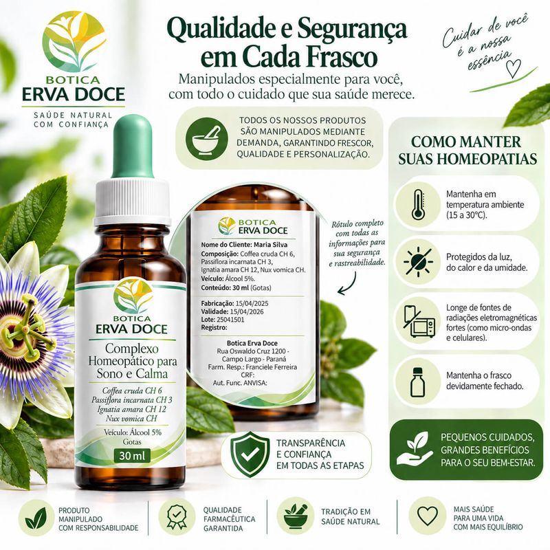 Complexo Homeopático para Sono e Calma Gotas 30ml