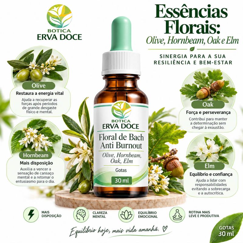 Floral de Bach Anti Burnout  Suporte Emocional  30ml