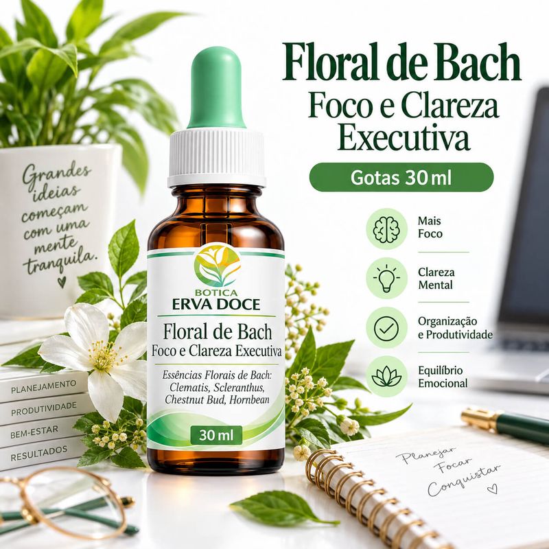 Floral de Bach Foco e Clareza Executiva  30ml