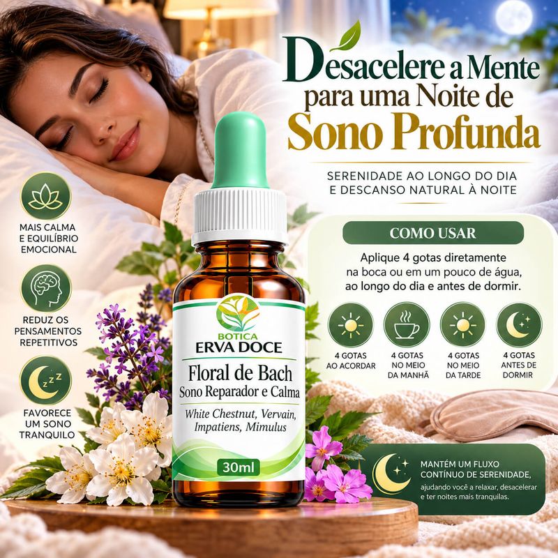 Floral  de Bach Sono Reparador e Calma – Solução Gotas 30ml