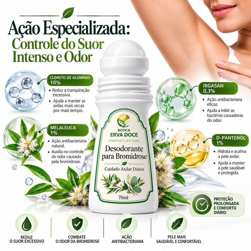 Desodorante para Bromidrose Cuidado Axilar Diário 70g