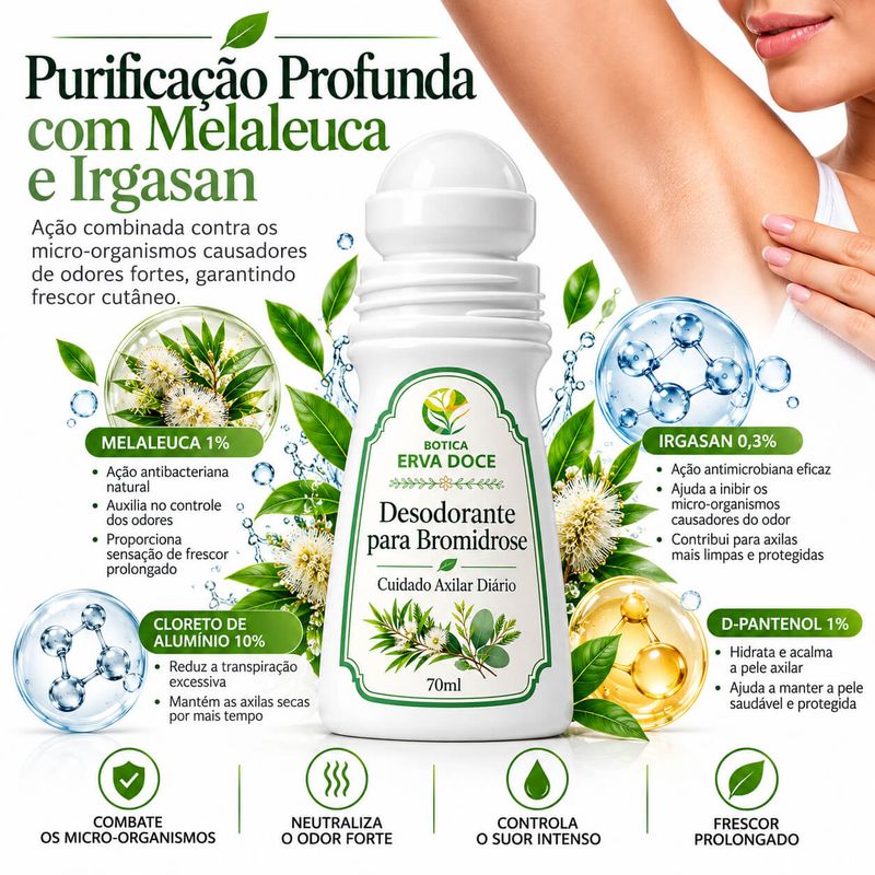 Desodorante para Bromidrose Cuidado Axilar Diário 70g