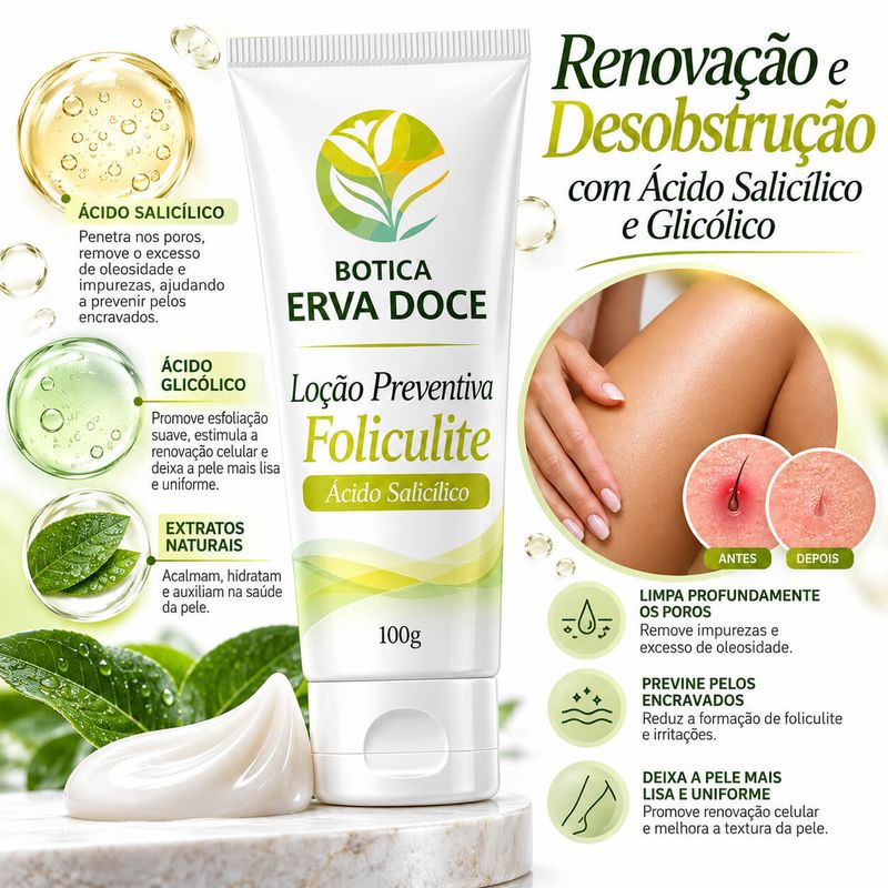 Loção Preventiva de Foliculite com  Melaleuca – 100g