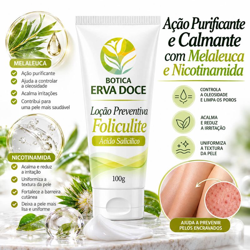Loção Preventiva de Foliculite com  Melaleuca – 100g