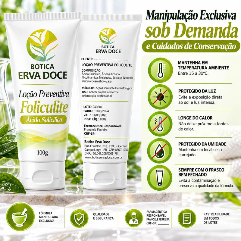Loção Preventiva de Foliculite com  Melaleuca – 100g