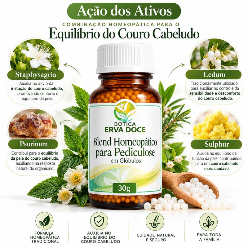 Blend Homeopatico para Pediculose em Globulos 30g