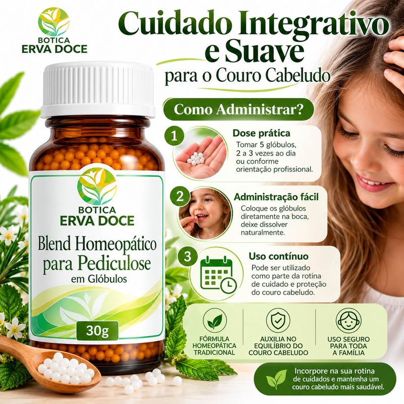 Blend Homeopatico para Pediculose em Globulos 30g