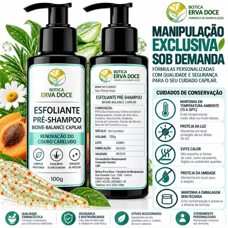 Esfoliante Pré-Shampoo Pós-Transplante Capilar 100g