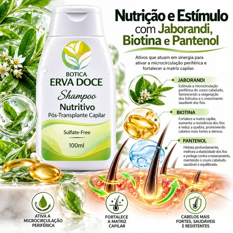 Shampoo Nutritivo Pós-Transplante Capilar Sulfate-Free 200ml