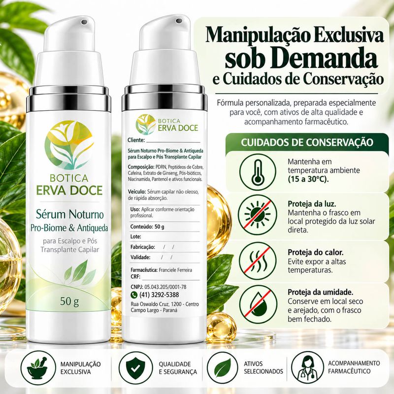 Serum Noturno Antiqueda Pos-Transplante Capilar 50g