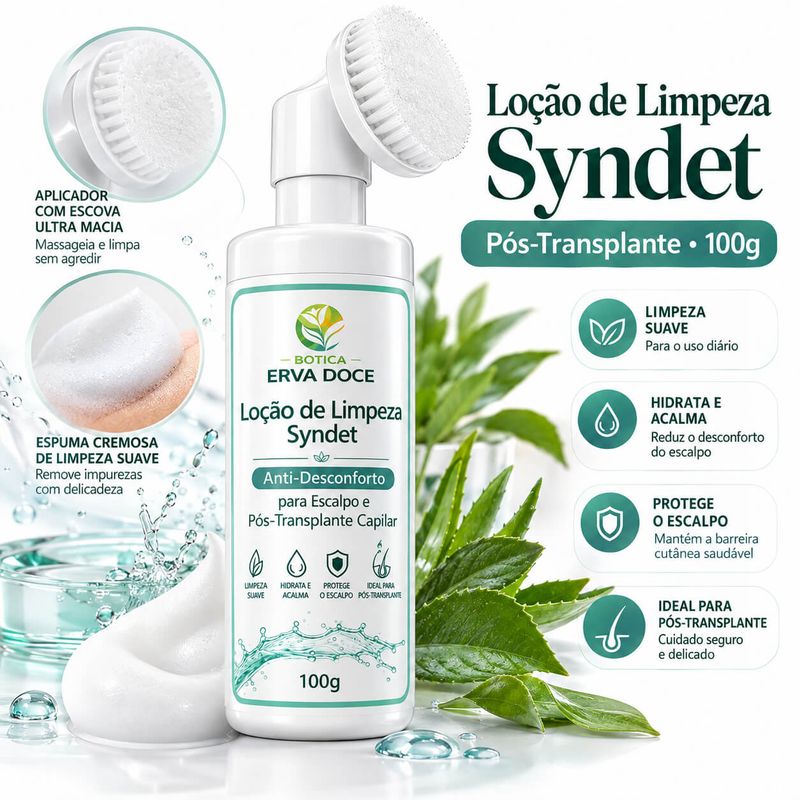 Espuma de Limpeza Syndet Pós-Transplante Capilar 100ml