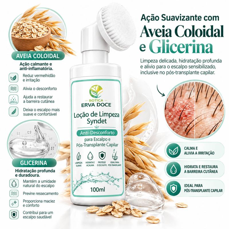 Espuma de Limpeza Syndet Pós-Transplante Capilar 100ml