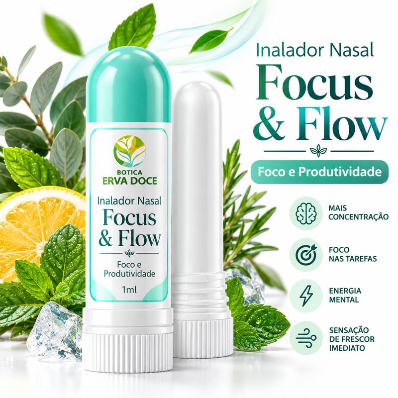 Inalador Nasal Foco – Aromaterapia para Foco e Produtividade 