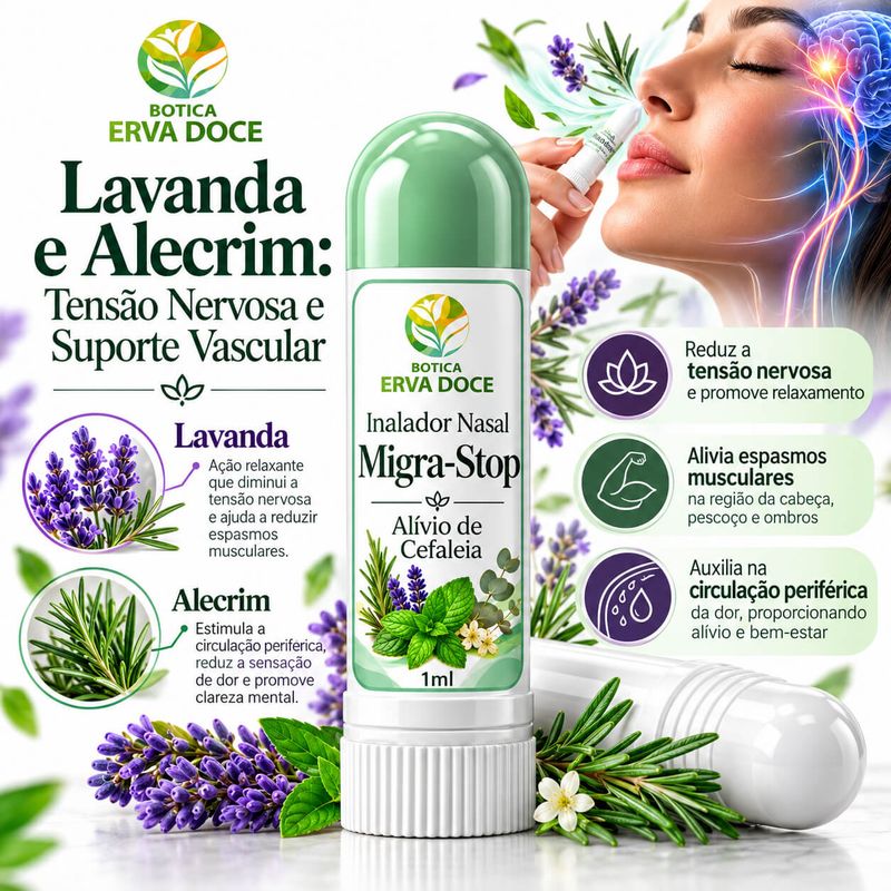 Inalador Nasal Migra-Stop – Alivio de Enxaqueca e Cefaleia