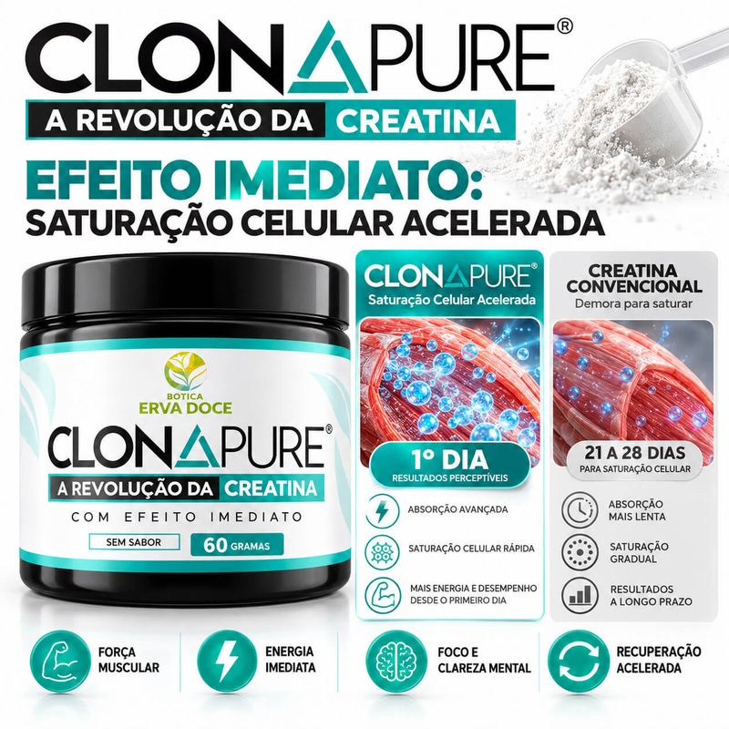 Clonapure: A Revolução da Creatina de Efeito Imediato 60 gramas