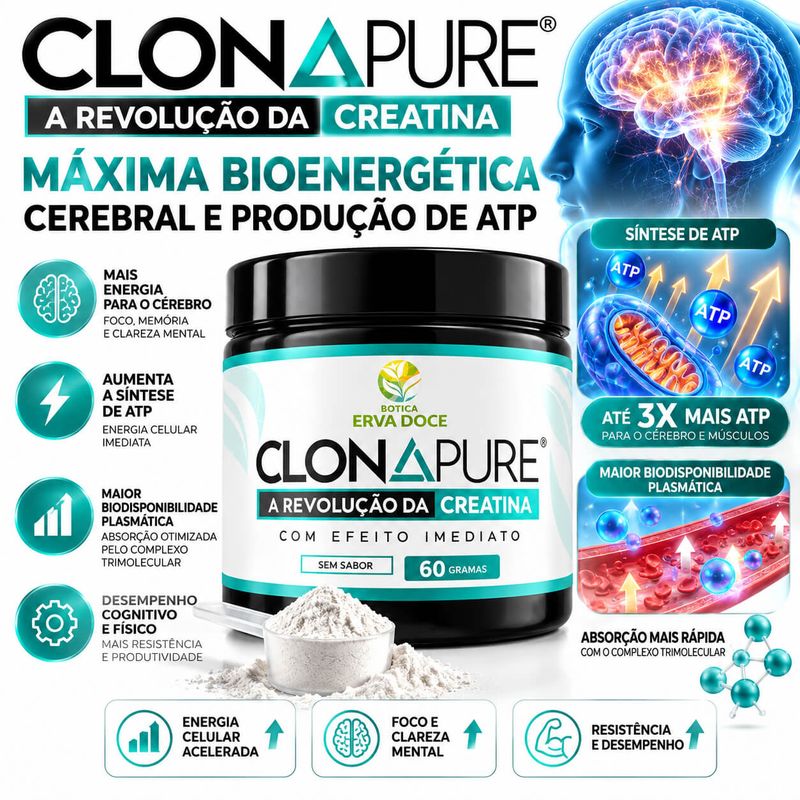 Clonapure: A Revolução da Creatina de Efeito Imediato 60 gramas