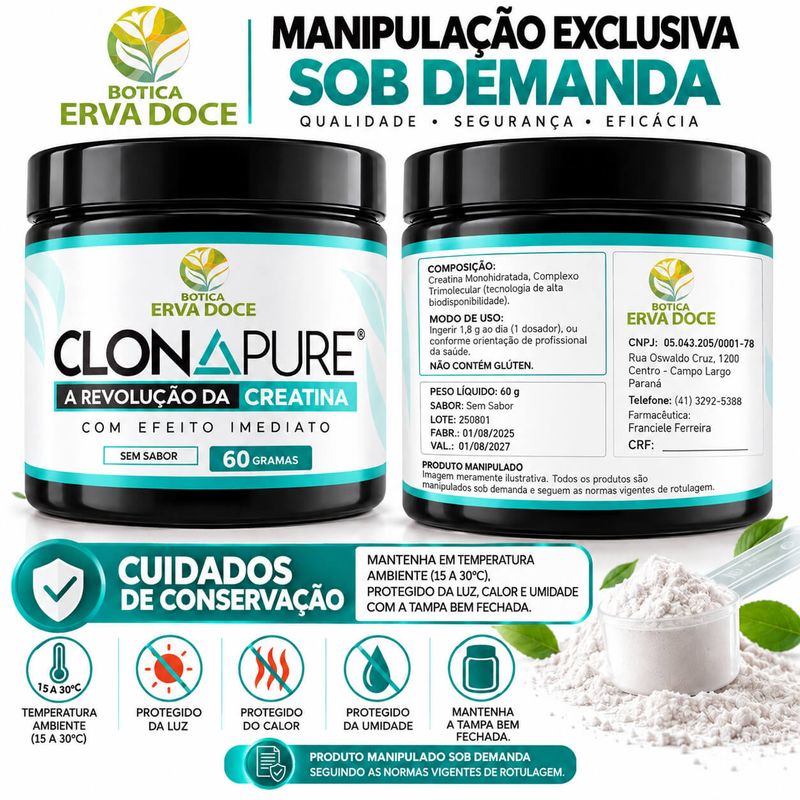 Clonapure: A Revolução da Creatina de Efeito Imediato 60 gramas