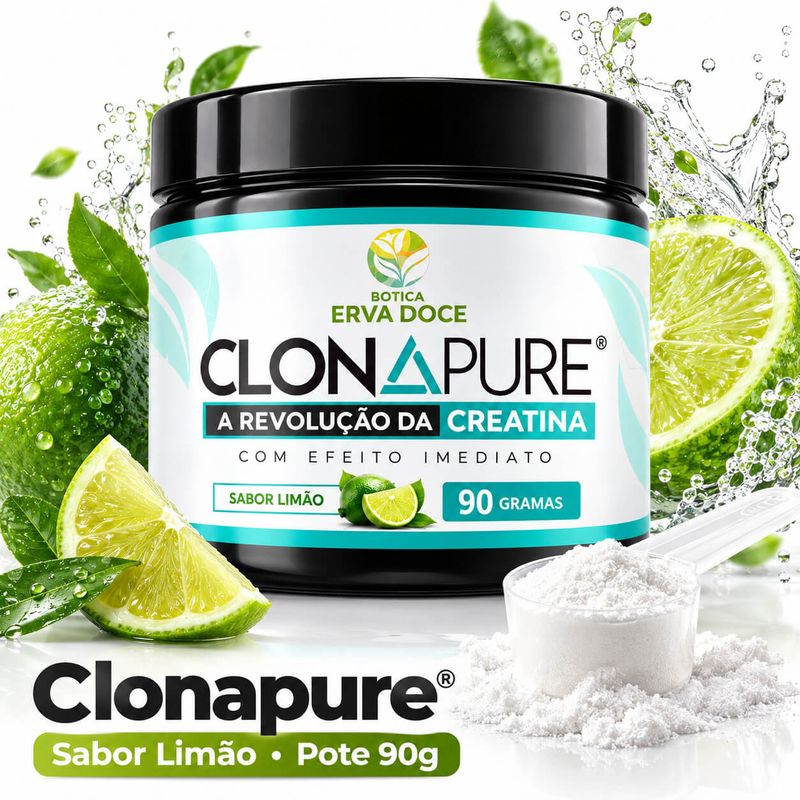 Clonapure -  Revolução Creatina Sabor Limão Pote 90g