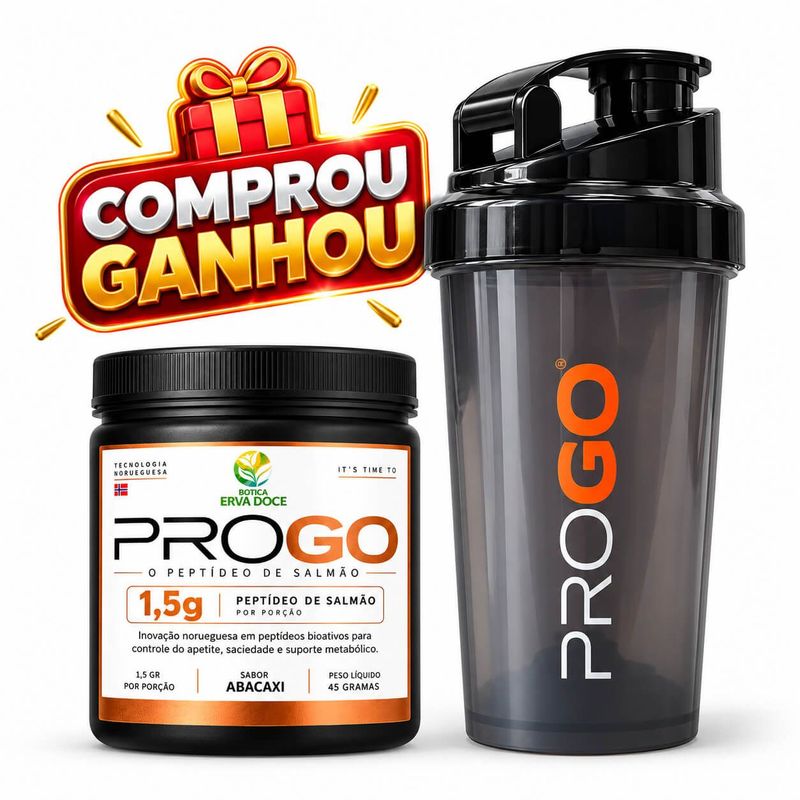 PROGO Peptídeos de Salmão Sabor Abacaxi + Coqueteleira