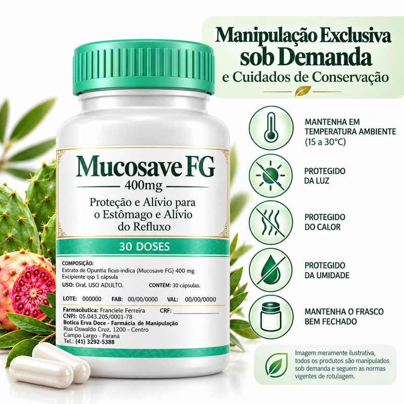 Mucosave FG 400mg: Proteção e Alivio para o Estomago 30 doses