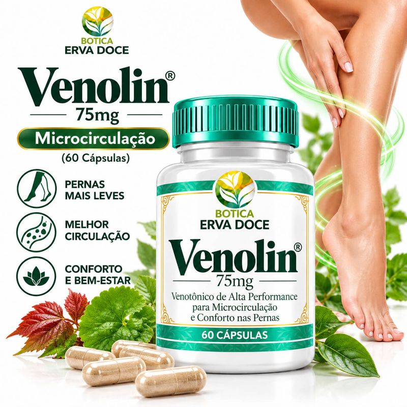 Venolin 75mg Microcirculação e Pernas 60 Capsulas