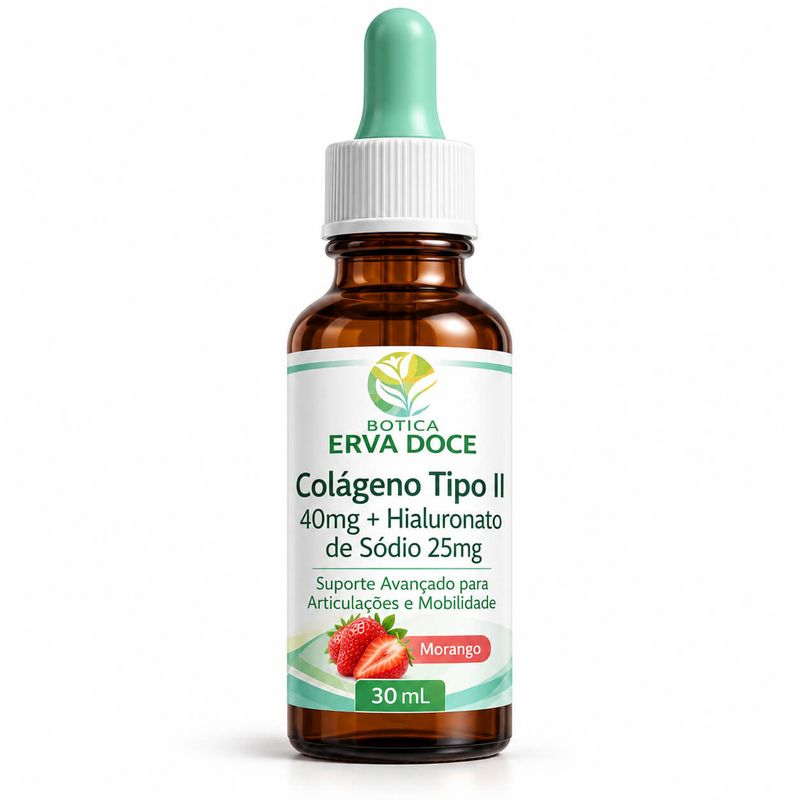 Colageno Tipo II e Acido Hialuronico para  Articulações - 30ml 