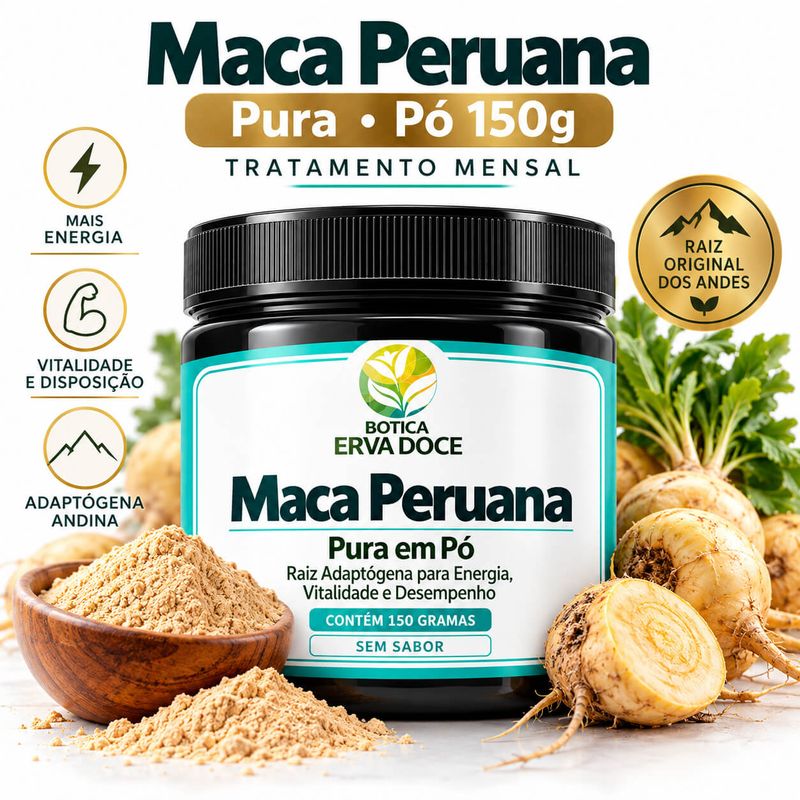 Maca Peruana Pura - Pó  Energia e Vitalidade 150g 