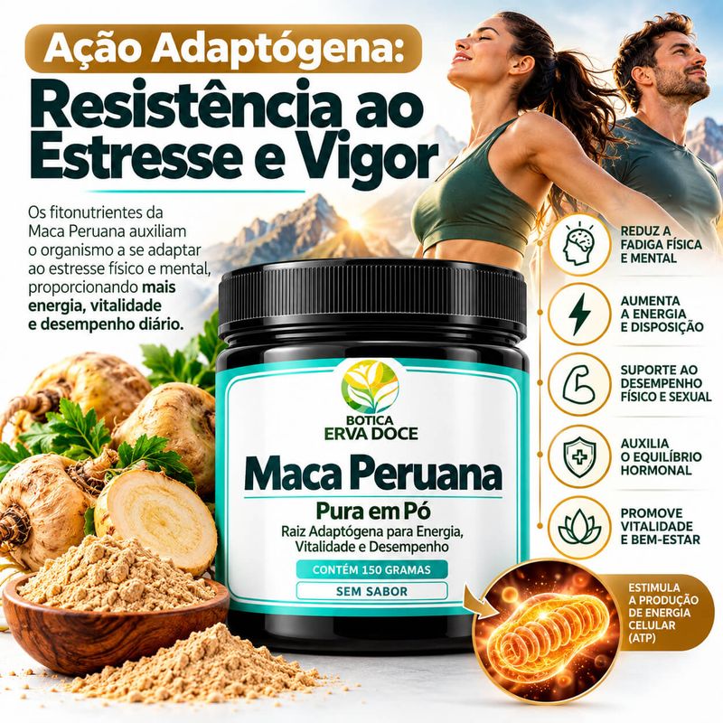 Maca Peruana Pura - Pó  Energia e Vitalidade 150g 