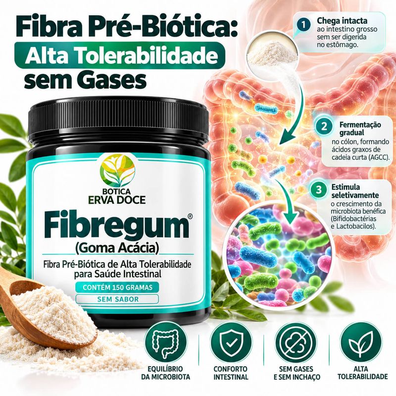 Fibregum (Goma Acacia)  – Fibra Pre-Biotica 150 gramas