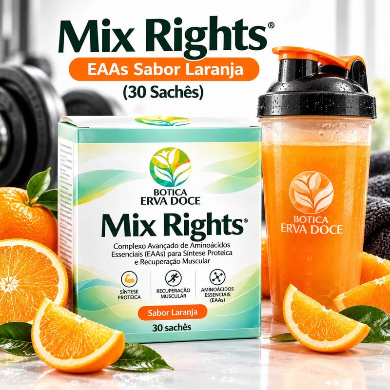 Mix Rights -  Aminoacidos Essenciais EAA  30 Saches Sabor Laranja