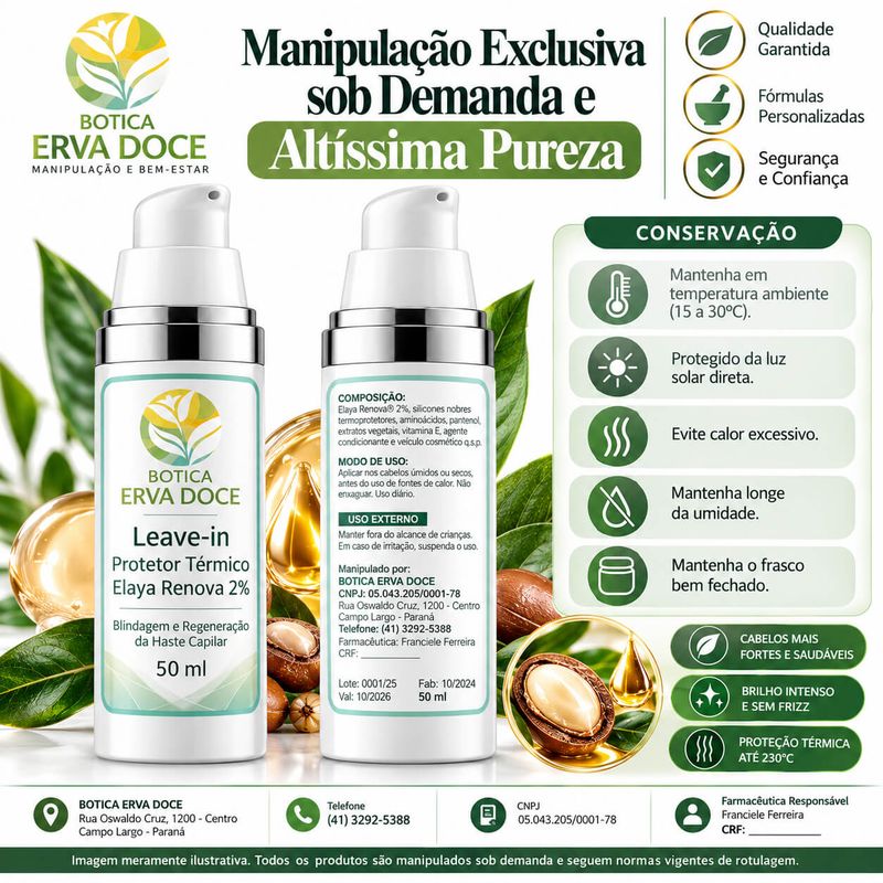 Leave-in  com Elaya Renova – Blindagem e Regeneração  50 mL