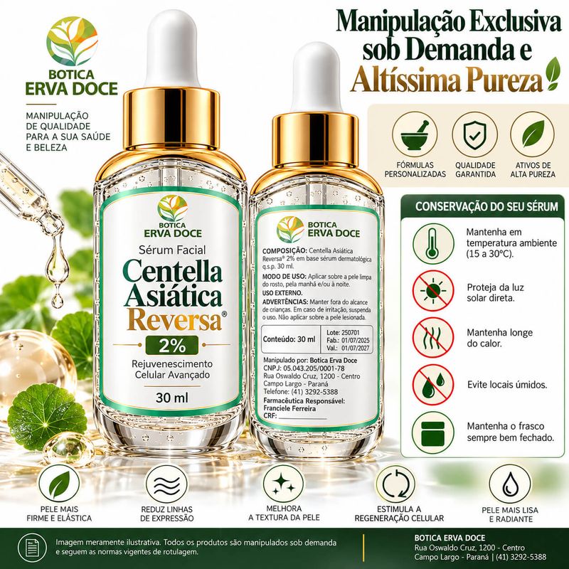 Serum Facial Cell-K Centella Reversa – Rejuvenescimento 30mL
