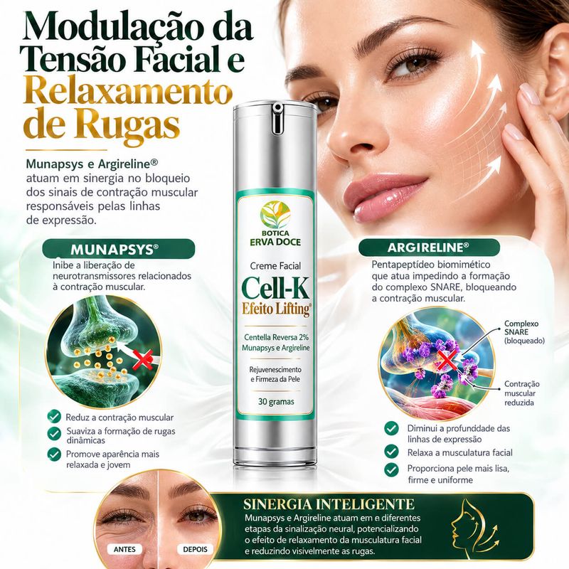 Creme Facial Cell-K Efeito Lifting – Centella Reversa  30g.