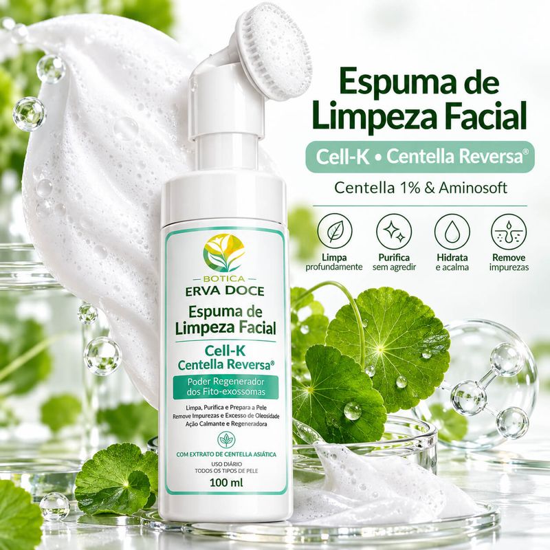 Espuma de Limpeza Facial Cell-K – Centella Reversa 100 mL