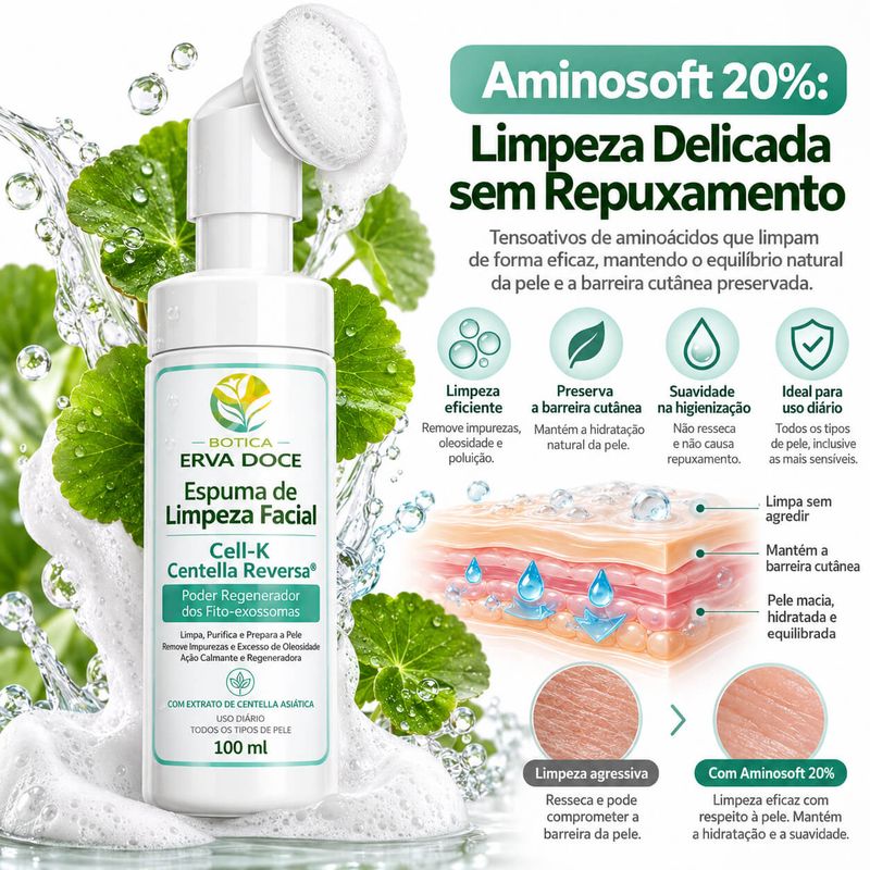 Espuma de Limpeza Facial Cell-K – Centella Reversa 100 mL
