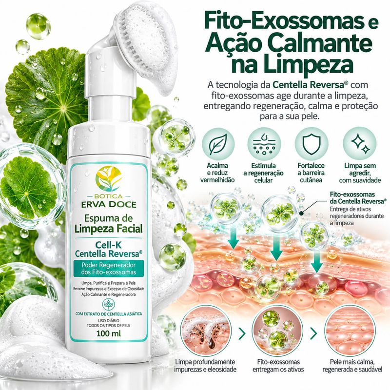 Espuma de Limpeza Facial Cell-K – Centella Reversa 100 mL