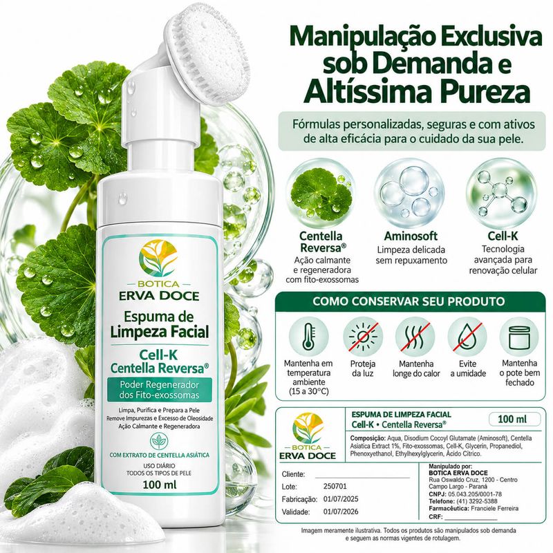 Espuma de Limpeza Facial Cell-K – Centella Reversa 100 mL