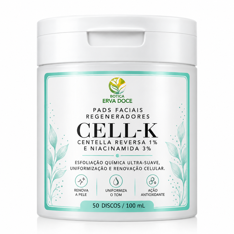 Pads Faciais Cell-K – Centella Reversa –50 Pads / 100ml