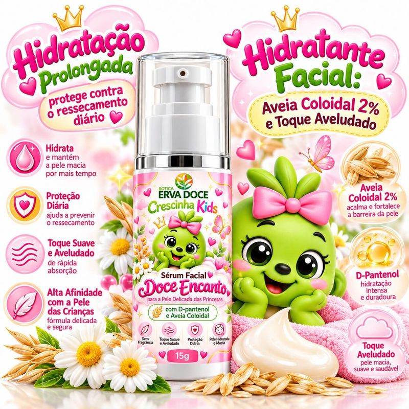 Kit Crescinha Encanto de Cuidados Skincare Natural Meninas