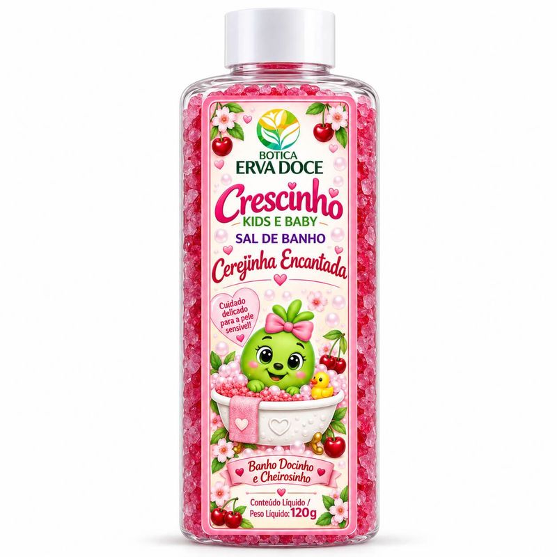 Sal de Banho Infantil 120g Cerejinha Encantada Crescinha Kids