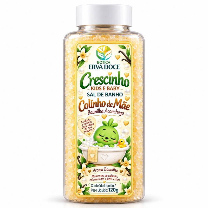 Sal de Banho Infantil Colinho de Mãe 120g Crescinho Kids