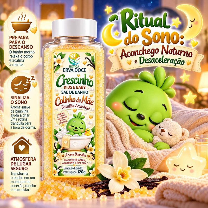 Sal de Banho Infantil Colinho de Mãe 120g Crescinho Kids