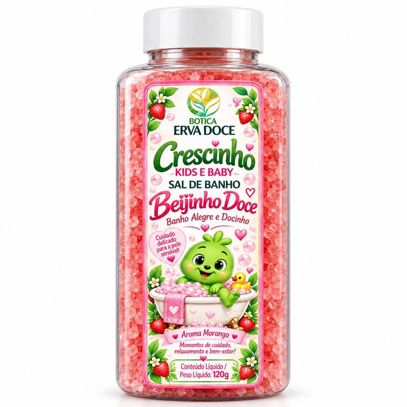 Sal de Banho Infantil Beijinho Doce 120g Crescinho Kids