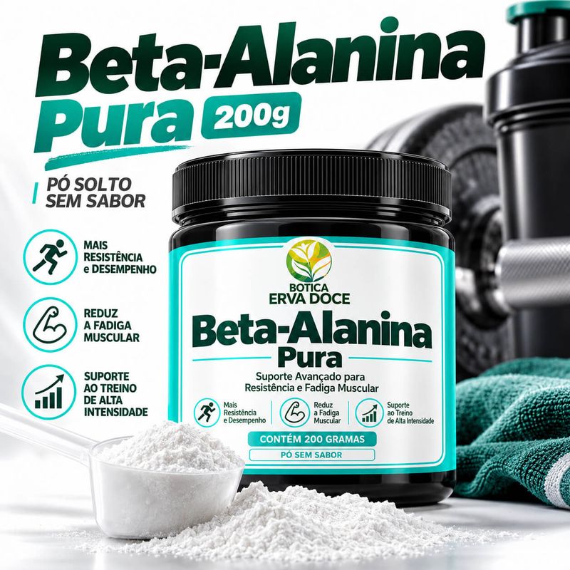 Beta-Alanina Pura -  Desempenho Fisico 200g Sem Sabor 