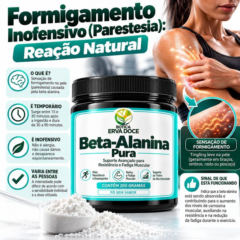 Beta-Alanina Pura -  Desempenho Fisico 200g Sem Sabor 