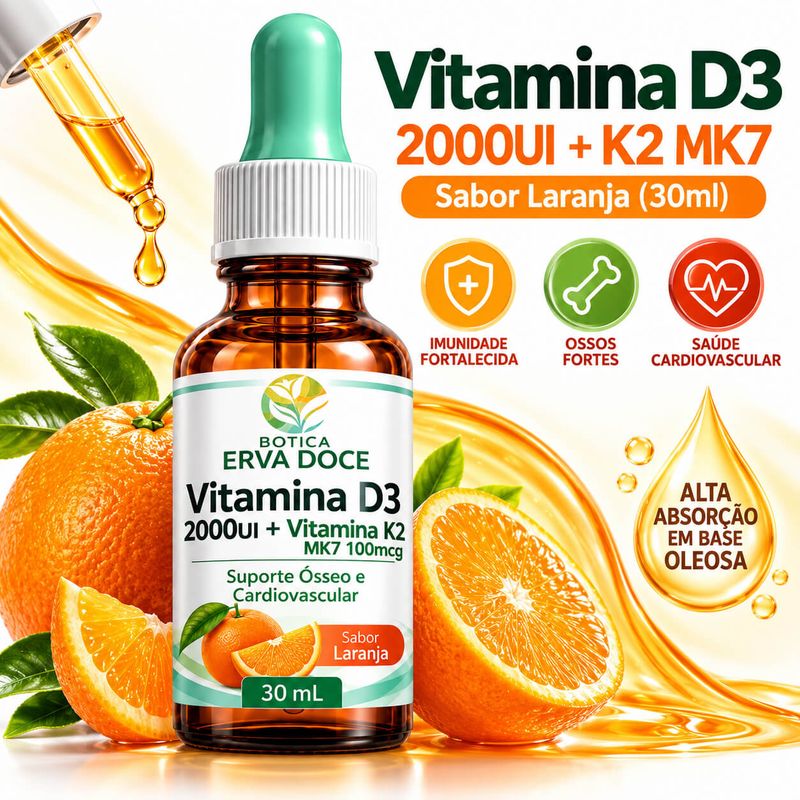 Vitamina D3 2000UI + Vitamina K2 MK7 100mcg  30ml
