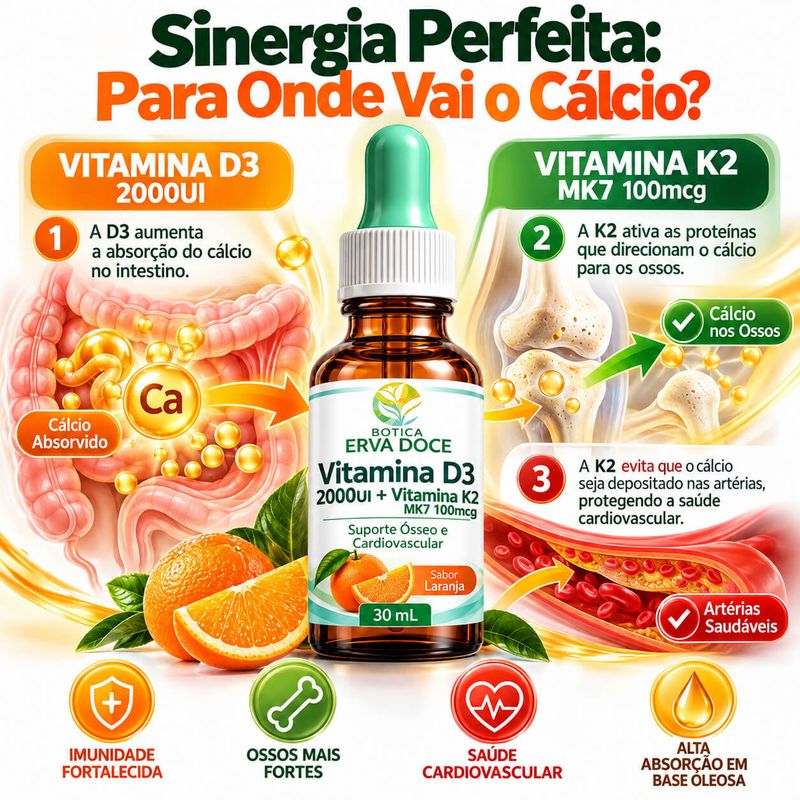 Vitamina D3 2000UI + Vitamina K2 MK7 100mcg  30ml