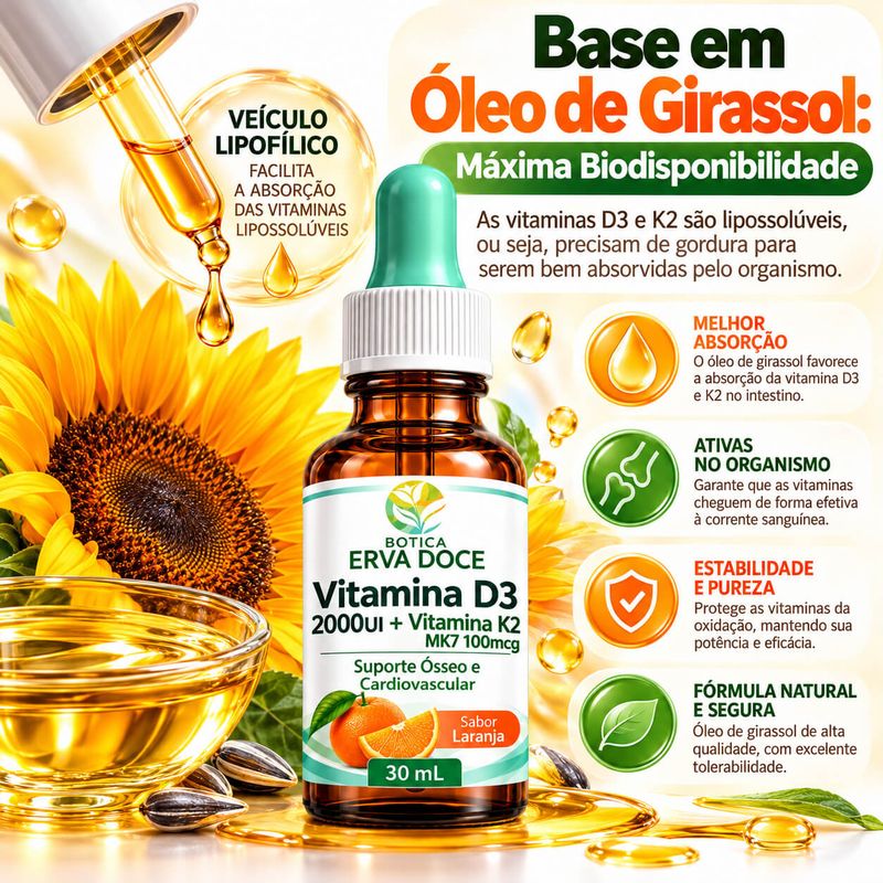 Vitamina D3 2000UI + Vitamina K2 MK7 100mcg  30ml