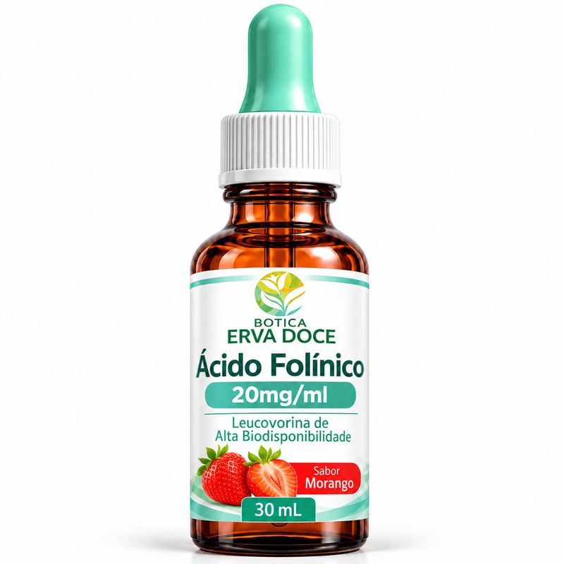 Acido Folinico 20mg/ml Gotas Sabor Morango 30ml