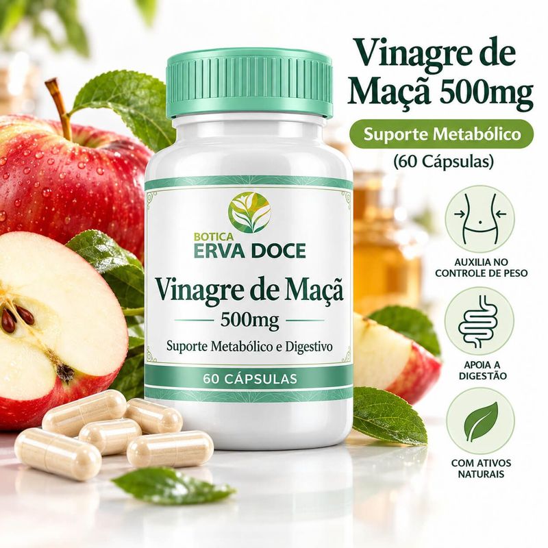 Vinagre de Maçã 500mg 60 cápsulas
